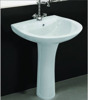 مغسلة بورسلان أبيض اوتس صيني 50*41.5*84سم # 32016